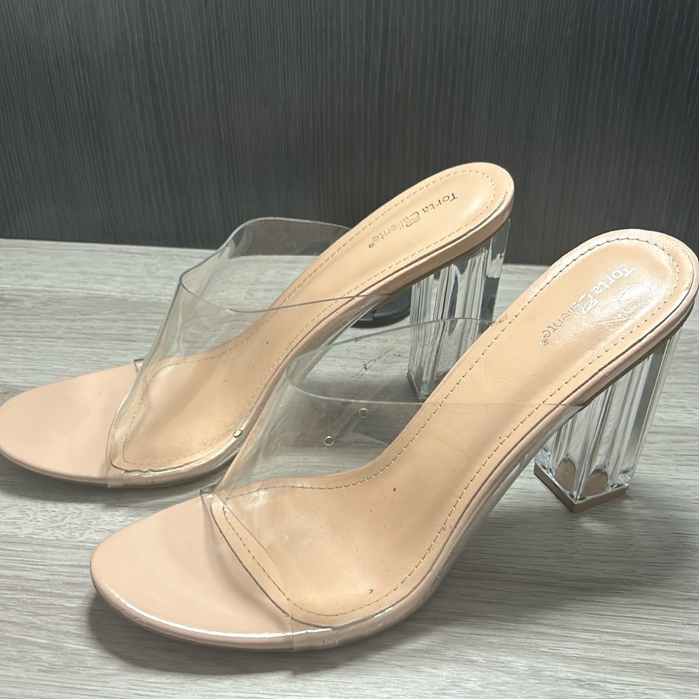 Clear tan heels